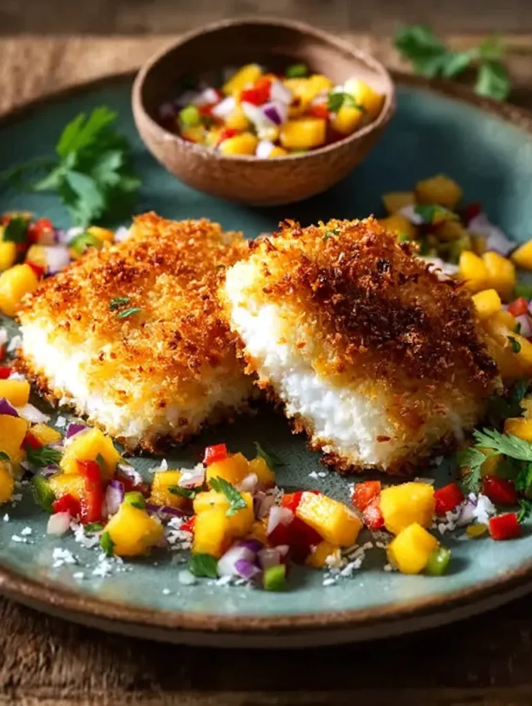 tropical coconut crusted