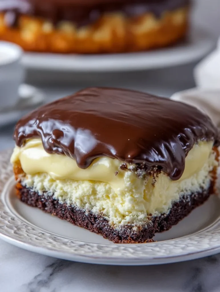 Boston Cream Poke Cake