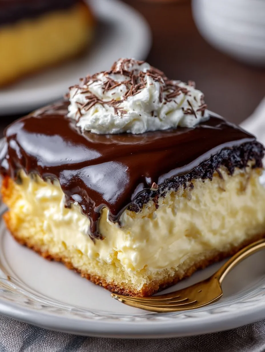 Boston Cream Poke Cake