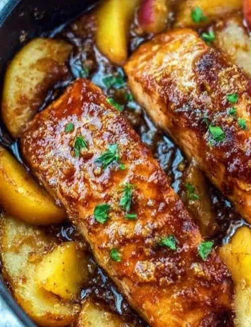 Bourbon Peach Roasted Salmon