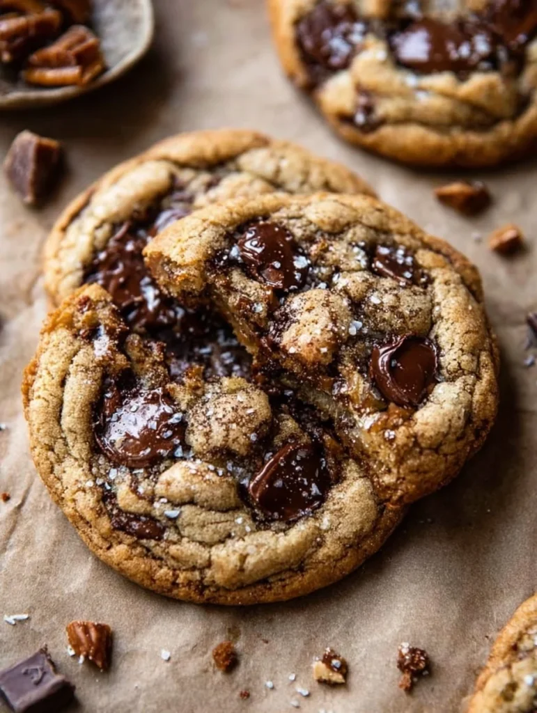 Browned Butter Toffee Chocolate Chip Cookies