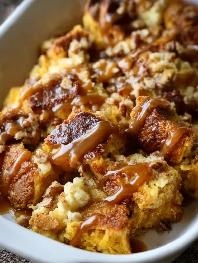 Caramel Pumpkin French Toast Casserole