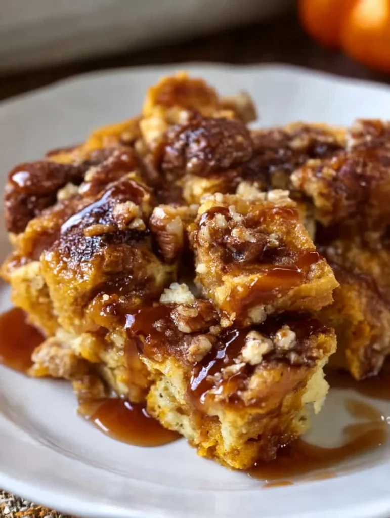 Caramel Pumpkin French Toast Casserole