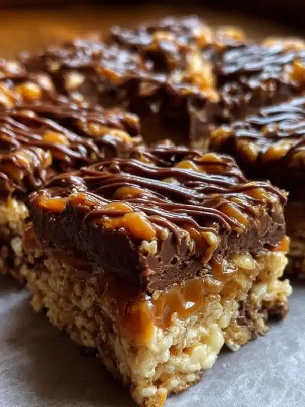 Caramel Turtle Rice Krispie Treats