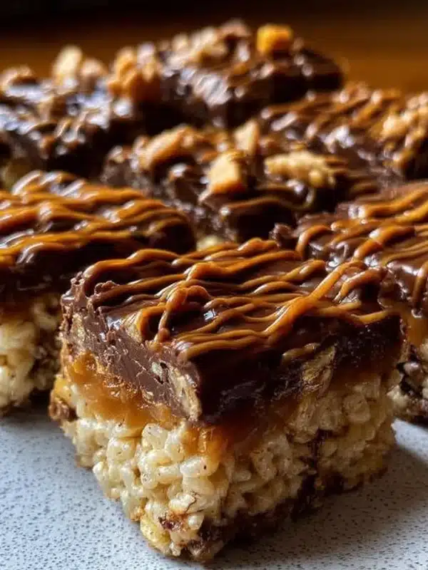 Caramel Turtle Rice Krispie Treats
