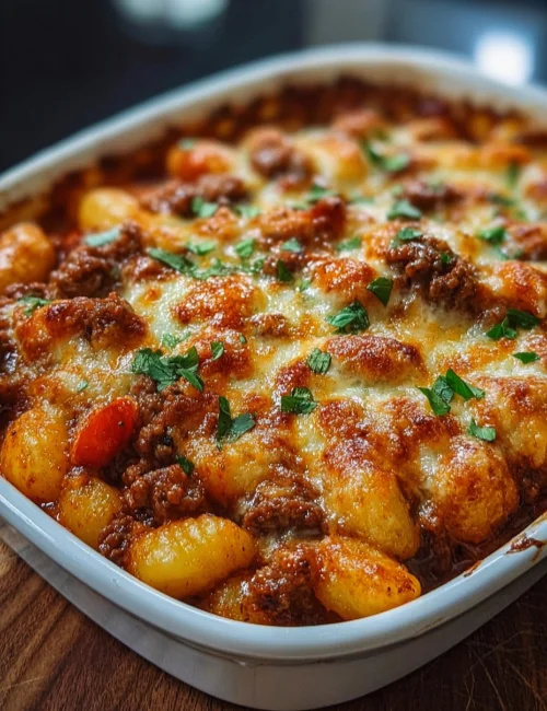 Cheesy Bolognese Gnocchi Bake