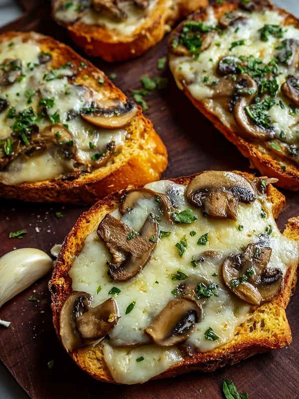 Cheesy Mushroom and Garlic Toasts