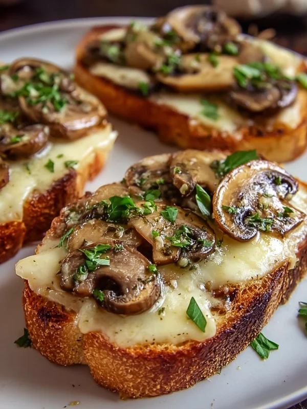 Cheesy Mushroom and Garlic Toasts