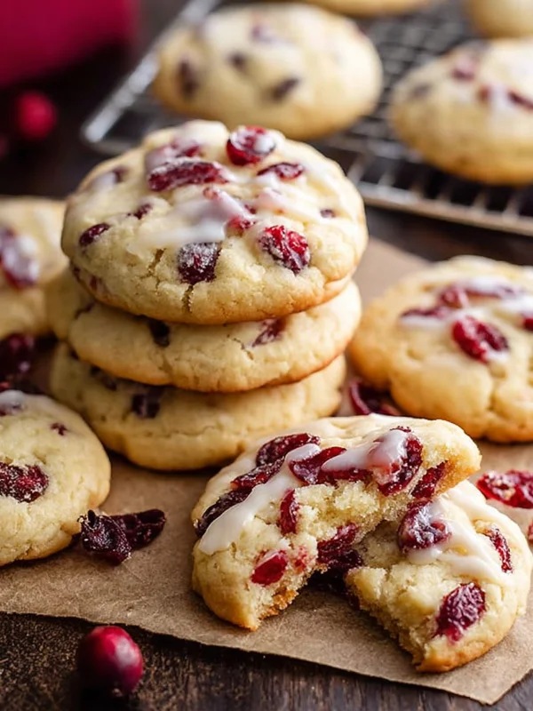 Chewy Christmas Cranberry Orange Cookies