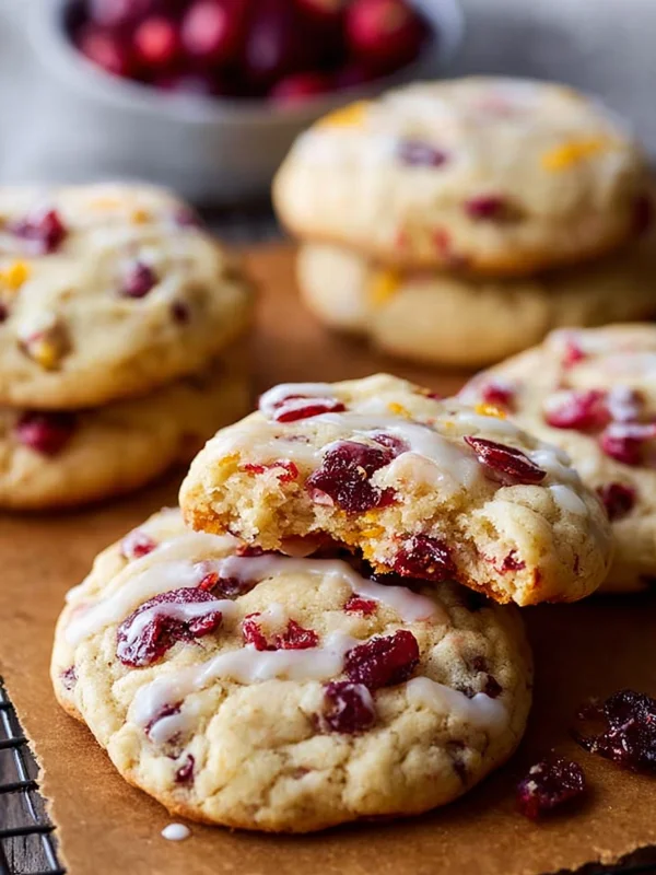 Chewy Christmas Cranberry Orange Cookies