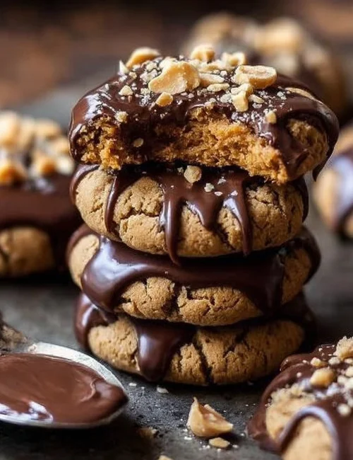 Chocolate Dipped Peanut Butter Cookies