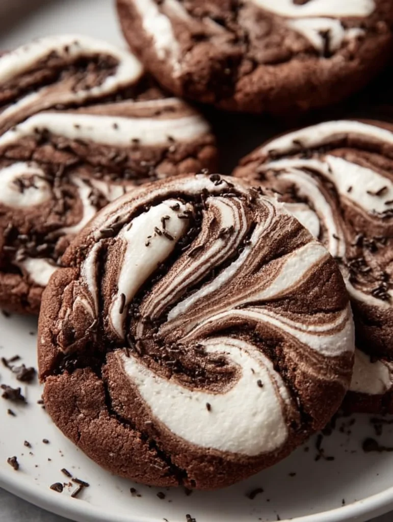 Chocolate Marshmallow Swirl Cookies