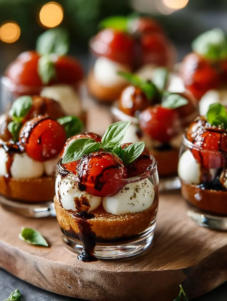 Christmas Mini Caprese Salad Cups