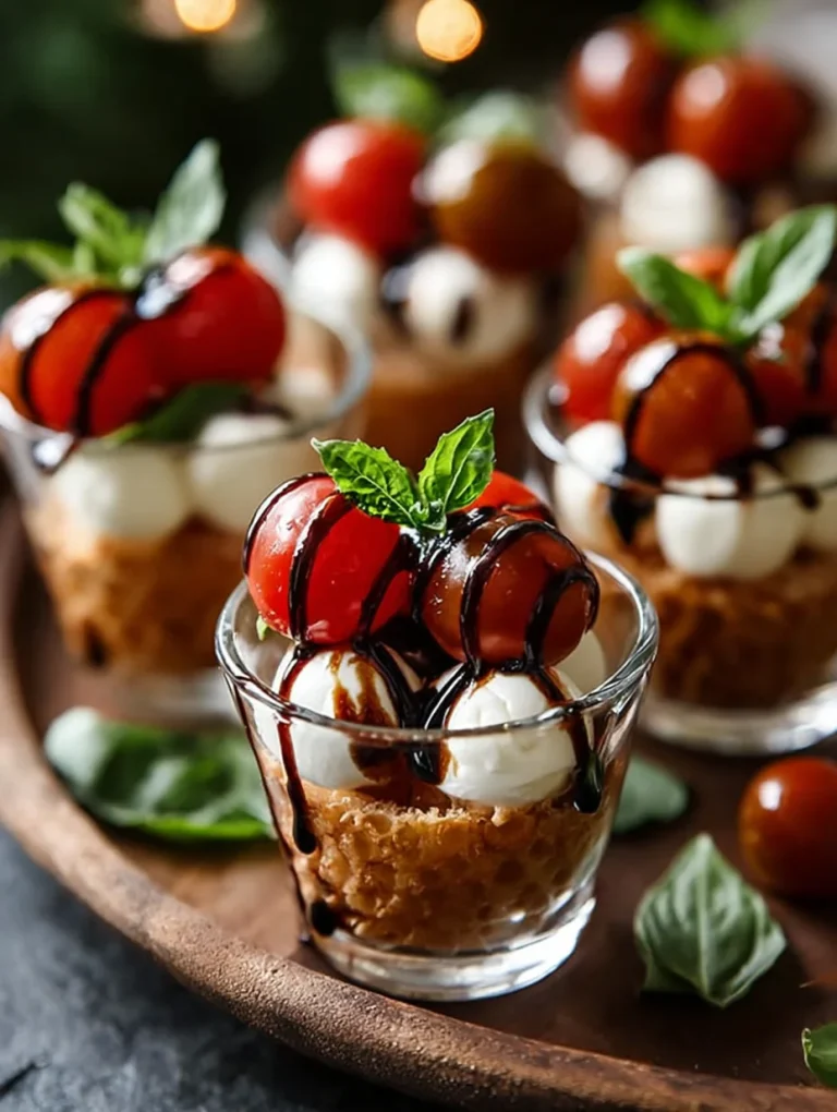 Christmas Mini Caprese Salad Cups