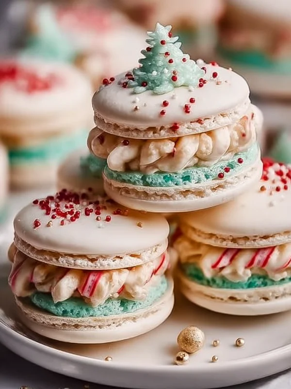 Christmas Tree Cake Macarons