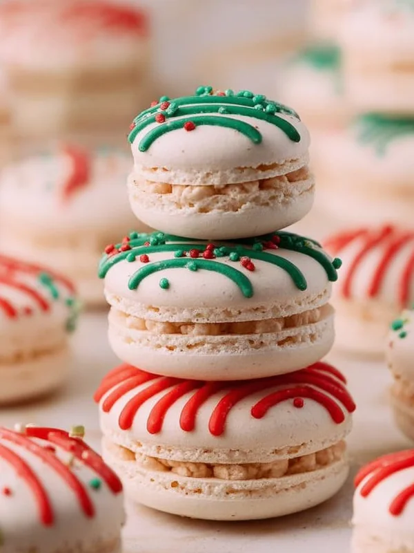 Christmas Tree Cake Macarons