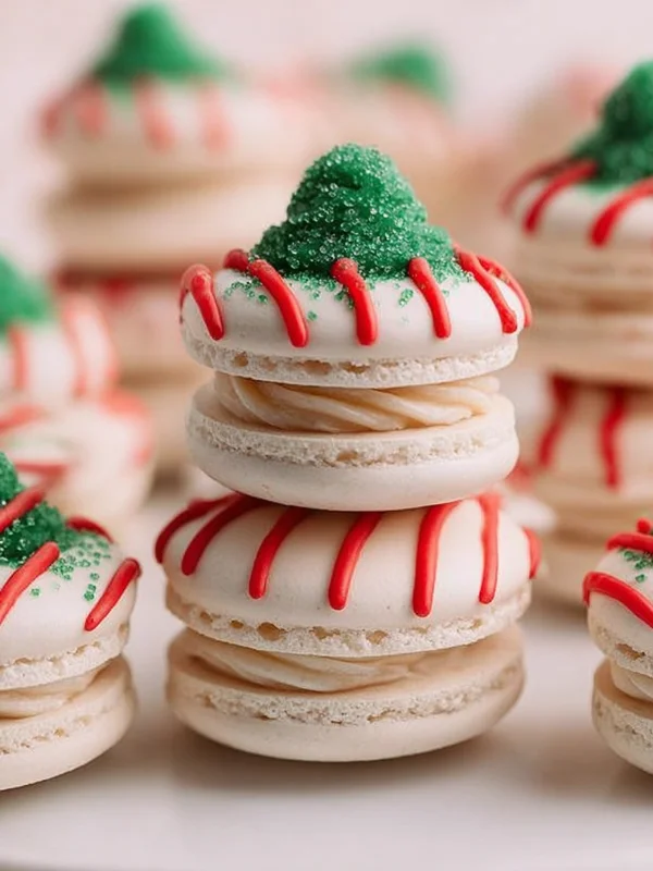 Christmas Tree Cake Macarons
