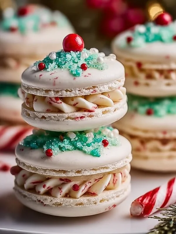 Christmas Tree Cake Macarons
