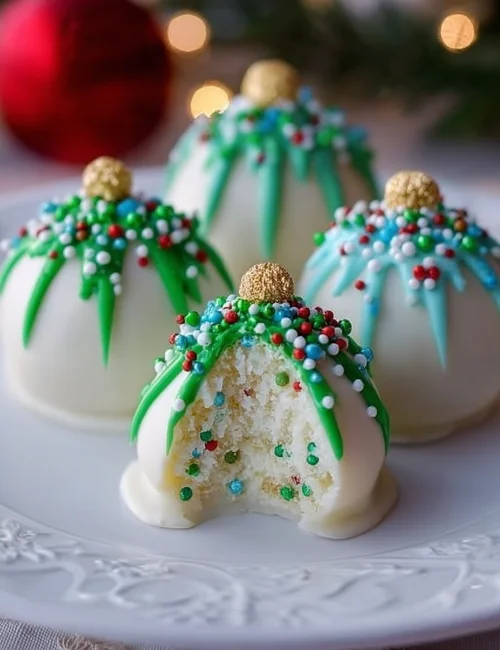 Christmas Tree Cake Truffles