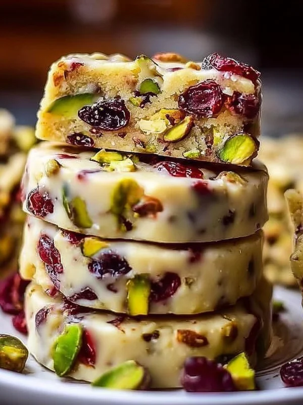 Cranberry Pistachio Shortbread Cookies