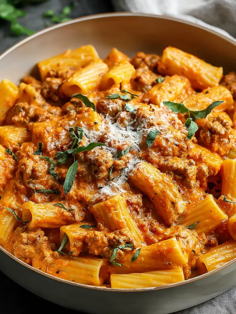Creamy Sausage Rigatoni