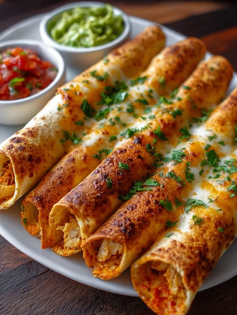 Crunchy Oven-Baked Chicken Taquitos