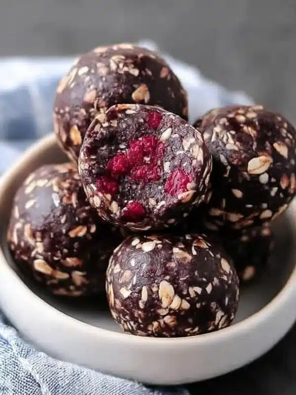 Dark Chocolate Raspberry Energy Bites