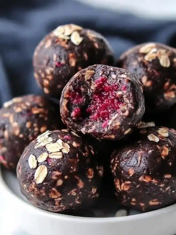 Dark Chocolate Raspberry Energy Bites