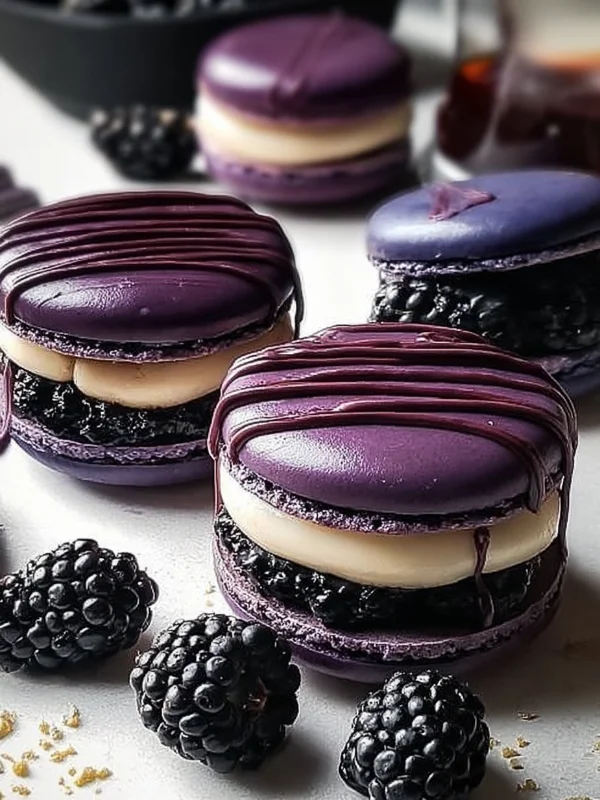 Delectable Blackberry Macarons