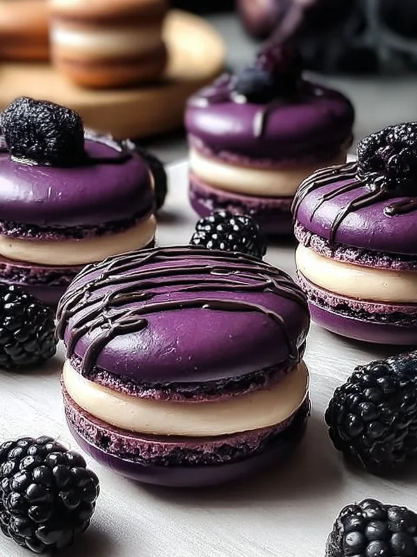Delectable Blackberry Macarons