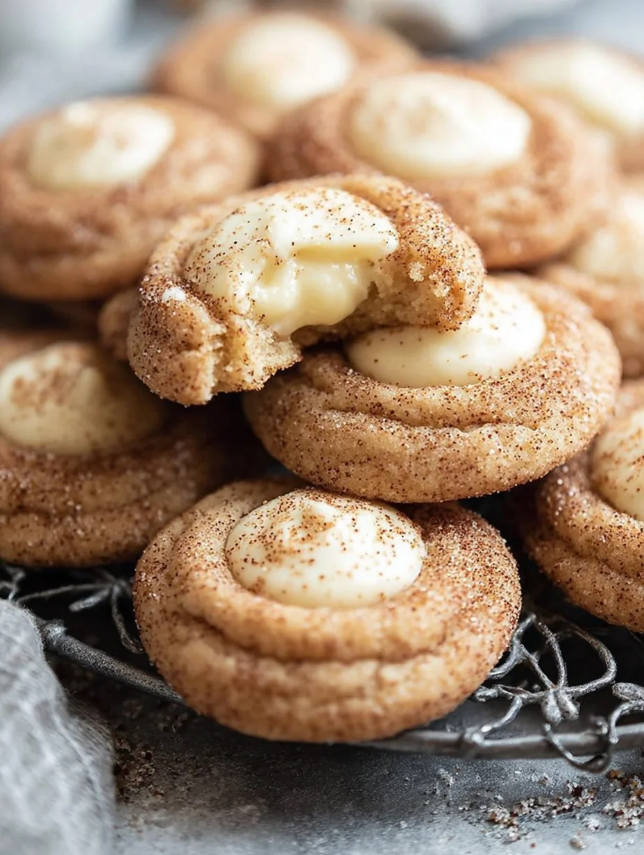 Eggnog Snickerdoodle Thumbprint Cookies