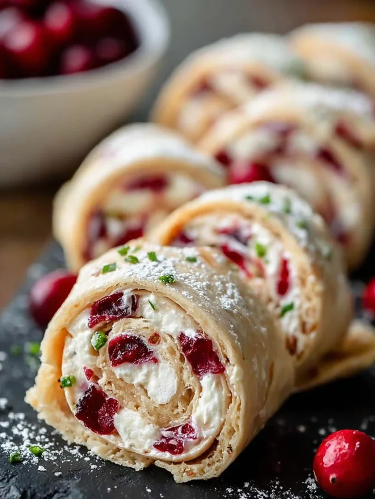 Festive Christmas Cranberry Roll Ups