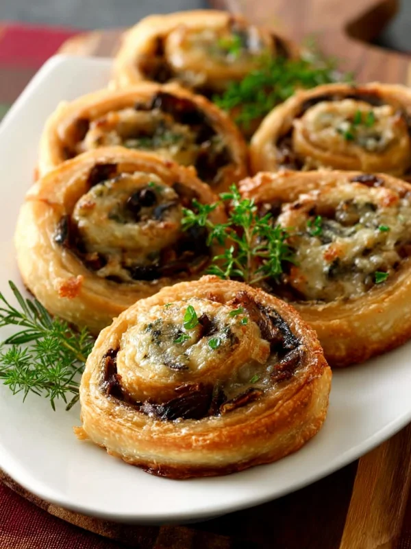 French Onion and Portobello Mushroom Pinwheels