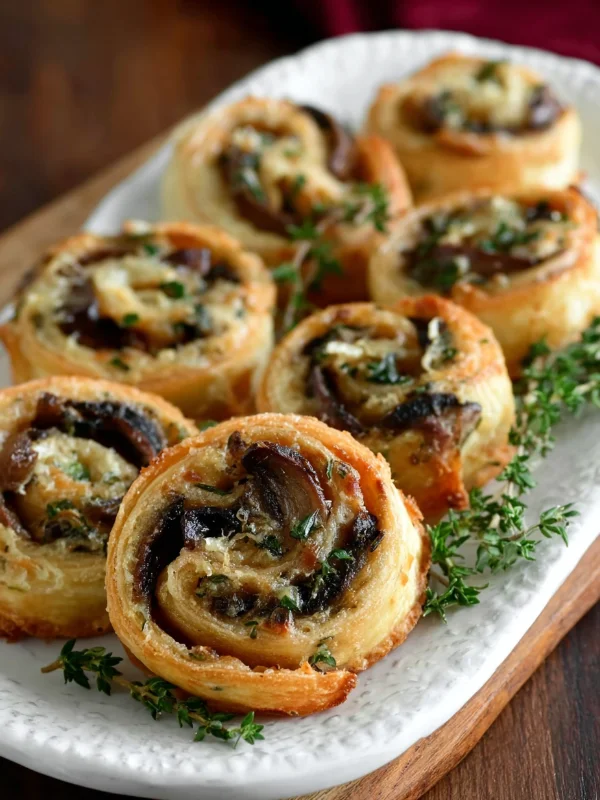 French Onion and Portobello Mushroom Pinwheels