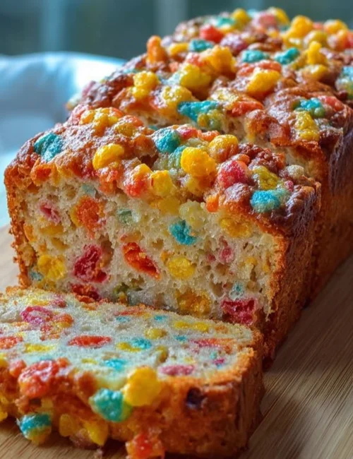 Fruity Pebbles Breakfast Bread