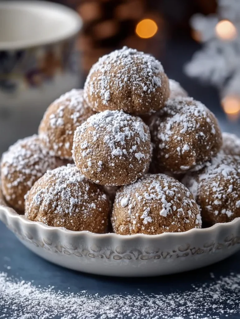 Gingerbread Snowball Cookies