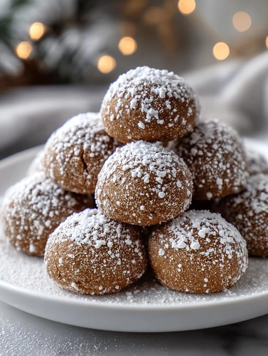 Gingerbread Snowball Cookies