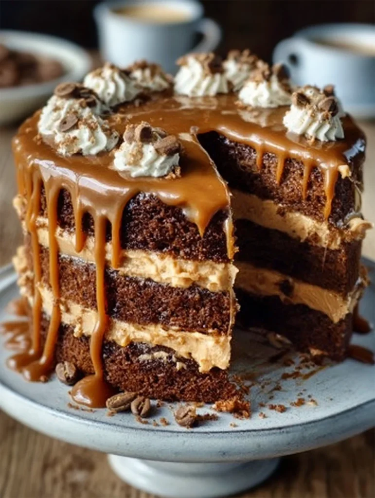 Gooey Coffee Caramel Cake