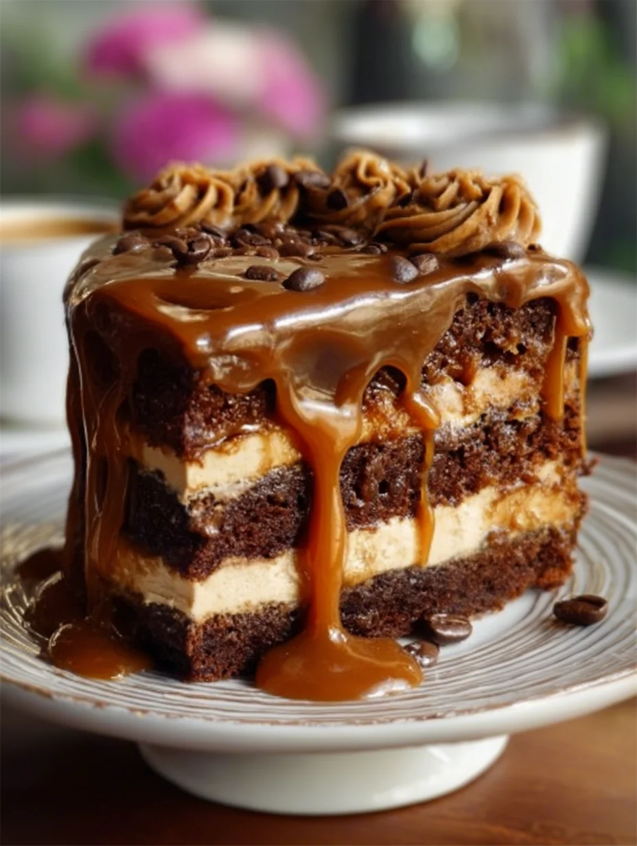 Gooey Coffee Caramel Cake