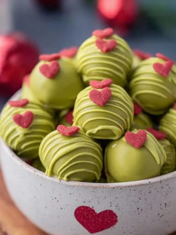 Grinch Oreo Balls with Red Velvet Oreos