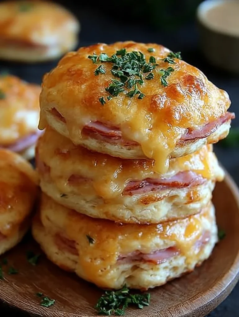 Ham and Cheese Butter Swim Biscuits