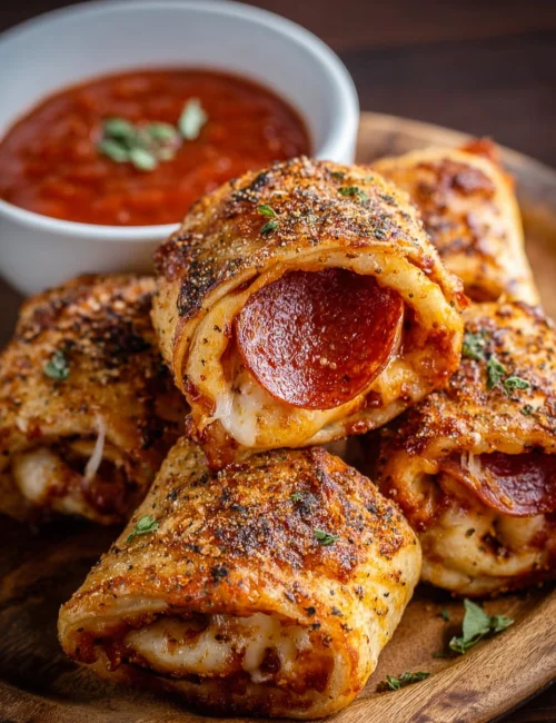 High Protein Pepperoni Pizza Rolls