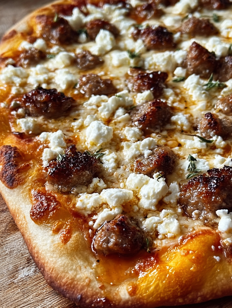 Hot Sausage Feta Honey Pizza