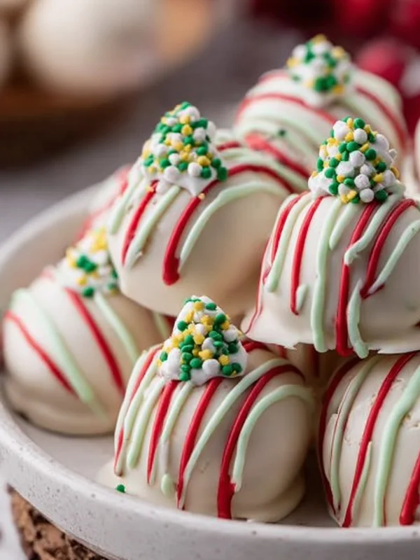 Christmas Tree Cake Truffles with Little Debbie Cakes