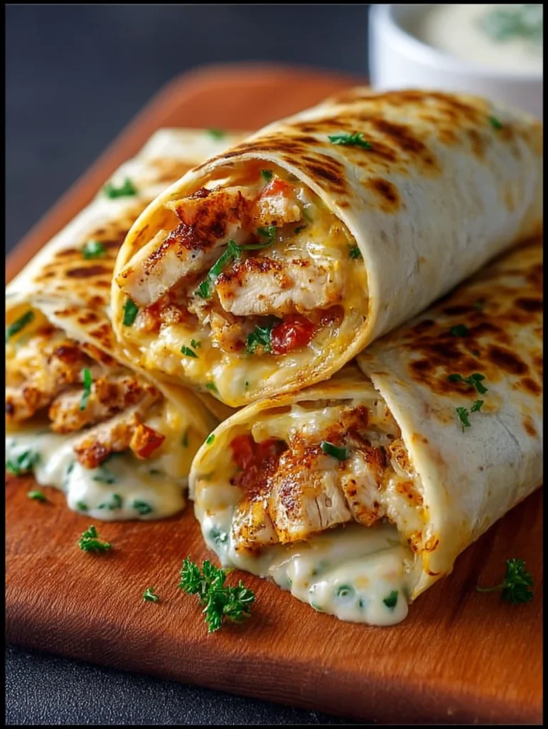 Low Carb Cheesy Garlic Chicken Wraps Recipes