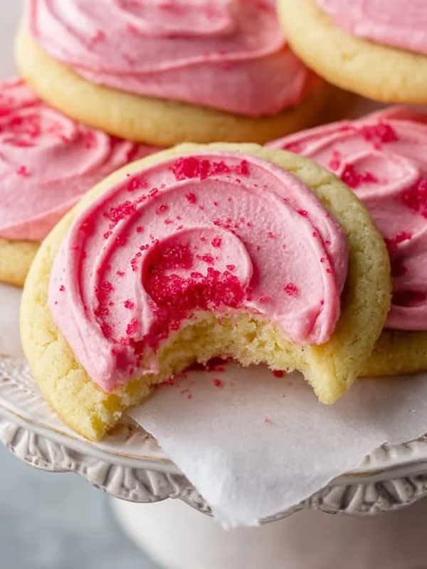 Moist Lemon Cookies with Raspberry Frosting