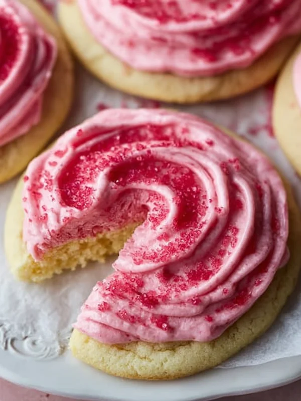 Moist Lemon Cookies with Raspberry Frosting