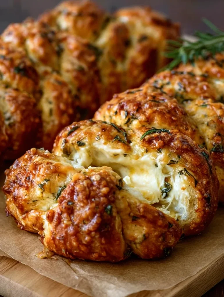 Mozzarella-Stuffed Rosemary Parmesan Soft Pretzels
