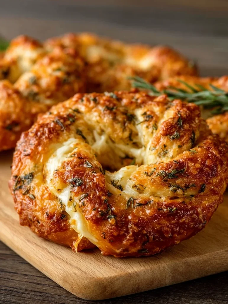 Mozzarella-Stuffed Rosemary Parmesan Soft Pretzels