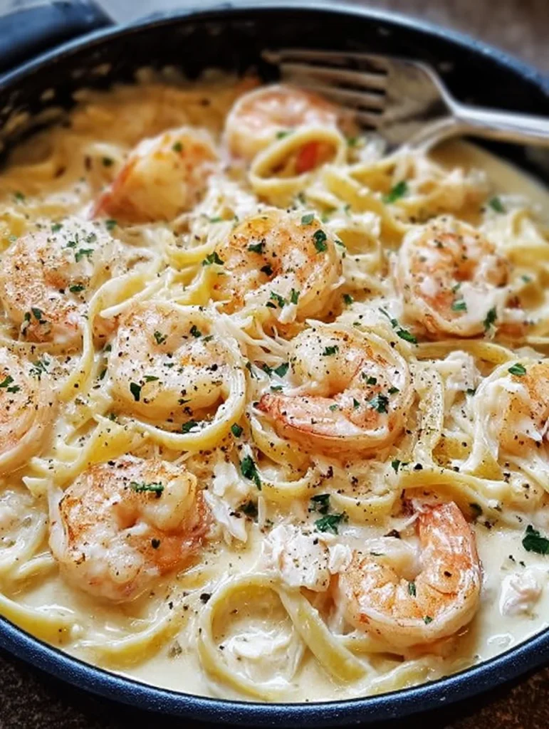 One-Pot Shrimp and Crab Alfredo
